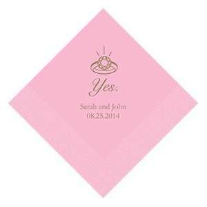 Engagement Napkins Personalized   Beverage   Light Yellow   25 colors