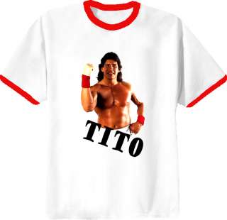 Tito Santana Wrestling Legend T Shirt Red Ringer  
