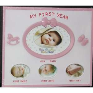  Baby Photo Frame   My First Year PINK: Baby
