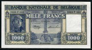 Belgium 1945, 1000 Francs, P128b, UNC  