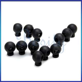 100x Black Ball Cordlocks Toggles Cord Locks 0.5 Ro..  