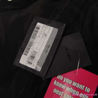 Z130 PRADA Black Bow Detail Jacket Size 44 RRP £1065  