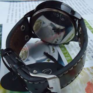   Quartz Mens lady stainless Steel case Leather Wrist Watch Z19  