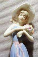 Vtg House of Lloyd Gathering Flowers Porcelain Lady/Girl Figurine 