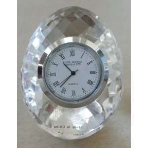    Fifth Avenue Crystal Egg Analog Clock   2 1/2 inches: Electronics
