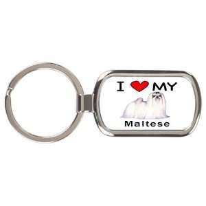  I Love My Maltese Key Chain