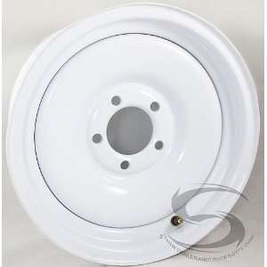    14 x 6 Solid Steel Trailer Wheel 5x4.5 White Painted: Automotive