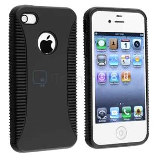 Hybrid Black Hard/TPU Skin Soft Cover Case+PRIVACY Protector for 