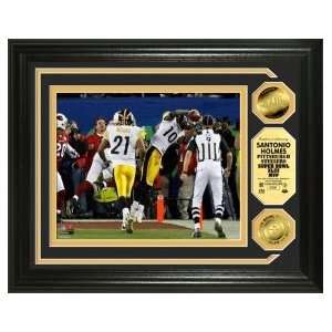  Santonio Holmes Super Bowl XLIII MVP 24KT Gold Coin Photo 