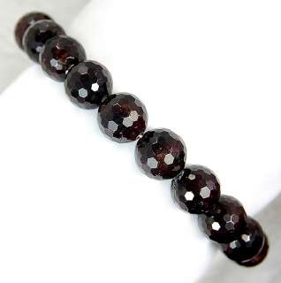 12mm Faceted DarkRed Garnet Bracelet  