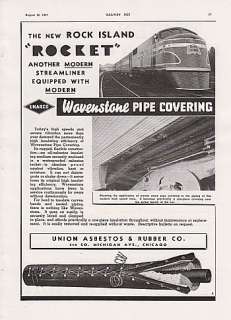 1937 Union Asbestos & Rubber Co Ad CRI&P Rock Island Railroad The 