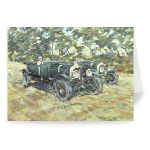 1929 Le Mans Winning Bentleys (acrylic on   Greeting Card (Pack of 2 