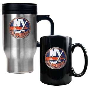 New York Islanders Mug Set   16 oz Travel Mug & 15 oz Ceramic Mug Set