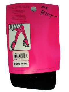 NEW! Betsey Johnson MMM Cashmere Tights Hearts Bows Black S/M WARM 