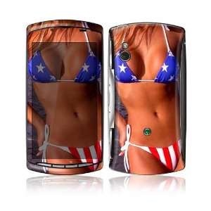   Xperia Play Decal Skin Sticker   US Flag Bikini 