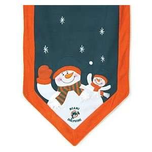  Miami Dolphins 72X15 Snowman Table Runner: Sports 