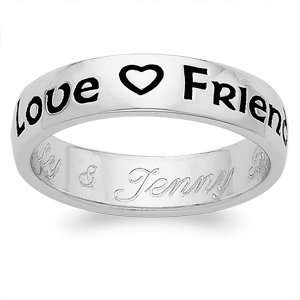  Platinum over Sterling Love Friendship Loyalty Engraved 