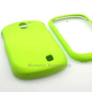 Green Rubberized Hard Case Snap On Cover For LG Doubleplay C729, T 