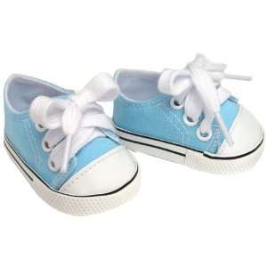   , Fits American Girl Dolls Sneakers, Light Blue Canvas: Toys & Games