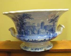 Transferware centerpiece bowl British Palaces 1820  