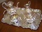 1836 WILLIAM IV FOUR PIECE STERLING TEA SET WITH HEAVY STERLING TRAY 