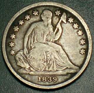 RARE  VF   1839 O LIBERTY SEATED DIME   VERY FINE  