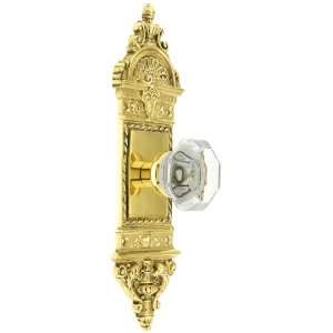 Solid Brass European Style Door Set with Octagonal Crystal Knobs Dummy 