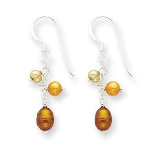   Champagne Golden White Cult. Pearl Earrings   JewelryWeb: Jewelry