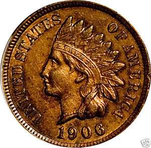 1906 1C Indian Head Cent AU 55 Details Anacs RPD 017  