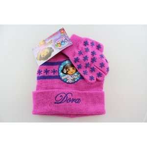   Dora the Explorer Character Beanie and Glove Set (Pink) Toys & Games