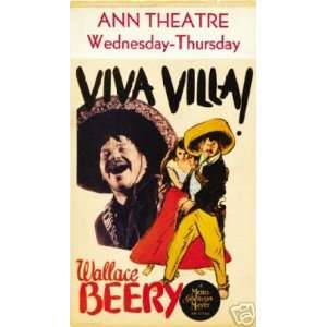   Viva Villa Movie Poster Wallace Beery Rare Hot Vintage: Home & Kitchen
