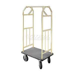  Bellman Hotel Cart 35x24 Satin Brass With Gray Carpet And 