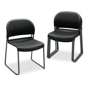   Black Finish Legs CHAIR,STAK,4/CT,BK/BK (Pack of2): Office Products