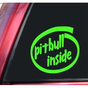  Pit Bull / Pitbull Inside Vinyl Decal Sticker   Lime Green 
