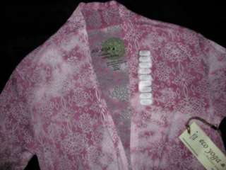 ECO YOGA Bio/Organic Tissue BURNOUT Athletic LS Wrap Jacket NWT 