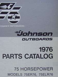 1976 75 JOHNSON OUTBOARD ENGINE factory PART CATALOG  