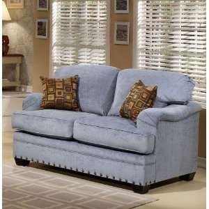  Loveseat Sofa with Nail Head Trim in Wedgewood Color: Home 