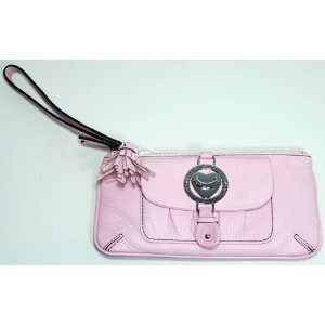 Juicy Couture Leather Wristlet Clutch Wallet (Pink)  