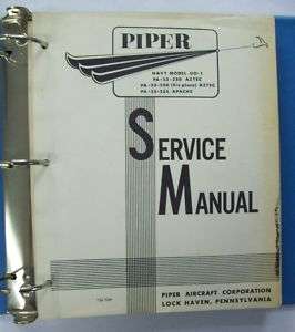 Piper PA 23 Aztec/Apache/Navy UO 1 Series Service Manual  