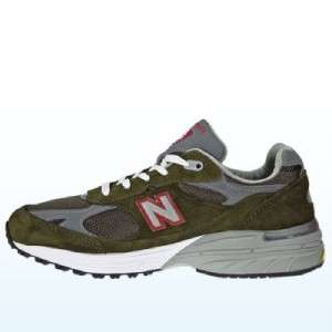 New Balance Womens WR993 Marines Running Shoes Olive with Gray & Red 