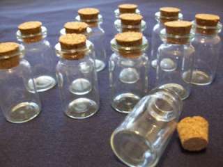 Small Glass Bottles w/Cork Stoppers 60 Piece Set  