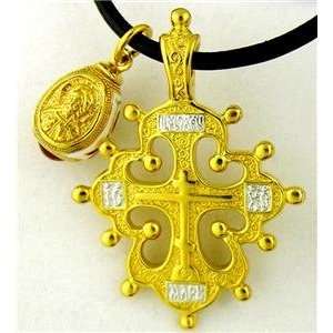    Gold Silver Russian Cross Egg Pendant Christ Jesus WOW: Jewelry