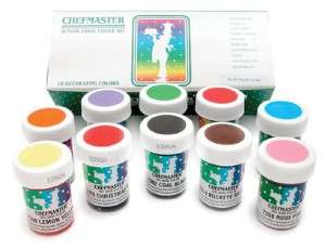 Chefmaster Food Coloring Kit: Ten 1 Ounce Colors 802985222015  