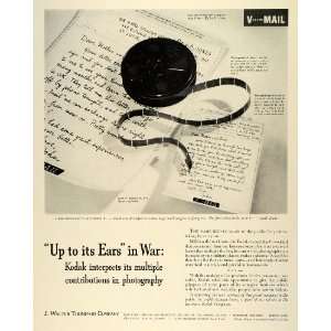 1942 Ad J Walter Thompson World War II Kodak V Mail Letters Mail Cargo 