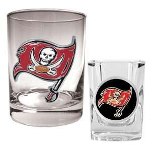  Tampa Bay Buccaneers NFL Rocks Glass & Shot Glass Set 