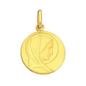 9K Yellow Gold   Virgin Mother Mary Medal Pendant: Jewelry
