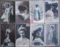 BEAUTIFUL WOMEN: 8 VINTAGE POSTCARDS (1900 1910)  