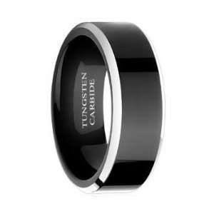   Shiny Two Tone Black Tungsten Carbide Ring Wedding Band (10) Jewelry