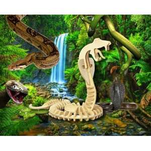    Snake   3D Jigsaw Woodcraft Kit Wooden Puzzle: Toys & Games