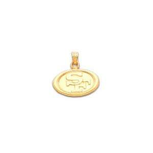  San Francisco 49ers Team Football Pendant In 14kt Gold 